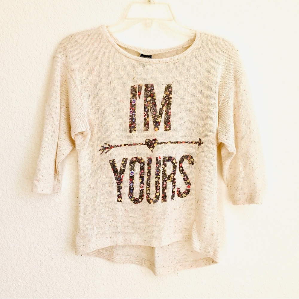 COPY - Cute tumblr I’m yours knit scoop neck swea…